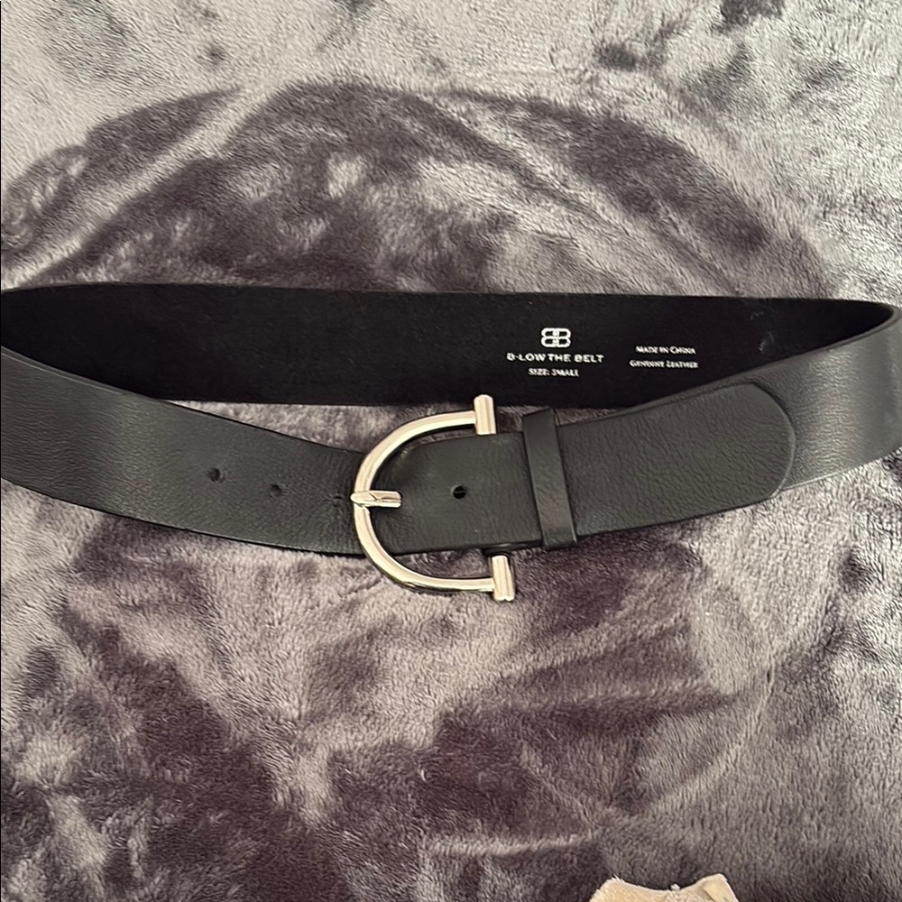 B-Low the Belt Black Leather Belt with silver buckle